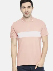 SELECTED Men Pink Solid Polo Collar Pure Cotton T-shirt