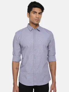 SELECTED Men Blue Printed Regular Fit Formal Shirt