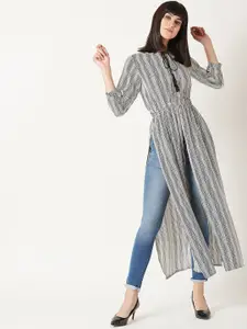 Miss Chase Black Striped Maxi Top