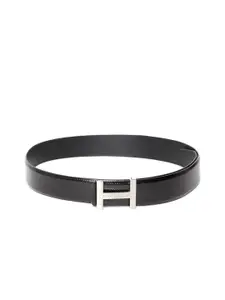 Tommy Hilfiger Men Black Leather Textured Belt