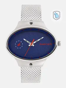 Fastrack Women Navy Blue Patterned Analogue Watch 6185SM01