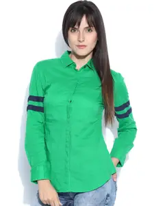 Tokyo Talkies Green Casual Shirt
