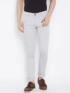 Nation Polo Club Men Grey Skinny Fit Solid Regular Trousers