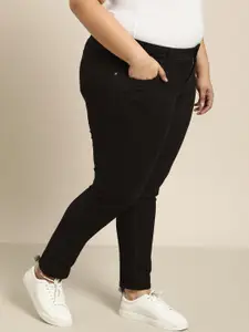 Sztori Plus Size Women Black Skinny Fit Mid-Rise Clean Look Stretchable Jeans