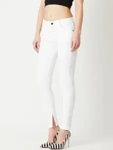 Miss Chase Women White Skinny Fit Mid-Rise Clean Look Jeans