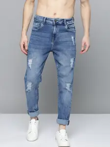 HERE&NOW Men Blue Slim Tapered Fit Mid-Rise Mildly Distressed Stretchable Jeans