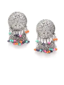 Moedbuille Silver-Plated Afghan Circular Drop Earrings