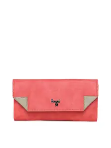 Baggit Women Coral Solid Three Fold Wallet