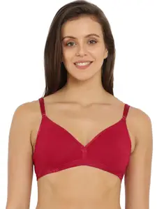 Jockey Red Solid Non-Wired Non Padded Beginners Everyday Bra 1581-0105
