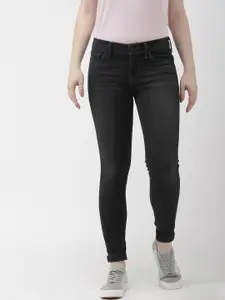 Levis Women Black 710 Super Skinny Fit Mid-Rise Clean Look Stretchable Jeans