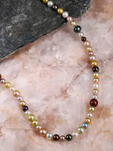 justpeachy Multicoloured Handcrafted Pearl Necklace