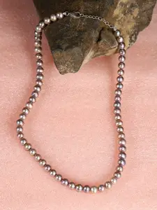 justpeachy Grey Tumble Shaped Pearl Necklace