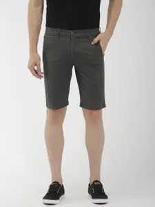 The Indian Garage Co Men Grey Solid Slim Fit Chino Shorts