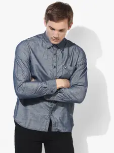 BYFORD by Pantaloons Grey Textured Slim Fit Casual Shirt