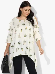 ALTOMODA by Pantaloons Plus Size Women Off-White Printed Top
