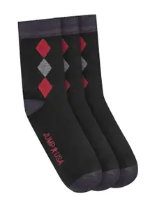 JUMP USA Men Pack of 3 Patterned Calf Length socks