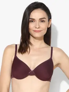 Bwitch Bwitch Wine-Coloured Solid Underwired Non-Padded Everyday Bra 8903411917610