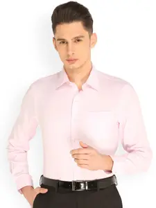 Arrow Men Pink Regular Fit Solid Formal Shirt