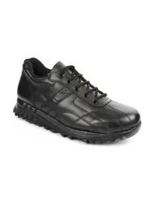 Force 10 Men Black Leather Running Shoes
