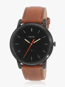 Fossil The Minima Fs5305 Tan/Black Analog Watch