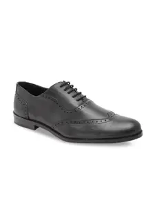 HATS OFF ACCESSORIES Men Black Leather Formal Oxfords