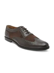 HATS OFF ACCESSORIES Men Brown Leather Formal Oxfords