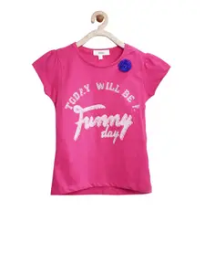 Sera Girls Fuchsia Printed Top