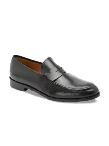 HATS OFF ACCESSORIES Men Black Leather Formal Slip-Ons