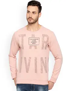 Status Quo Men Pink Printed Sweatshirt