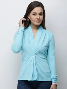 Cation Women Blue Solid Top