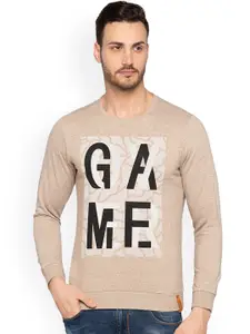 Status Quo Men Beige Printed Sweatshirt