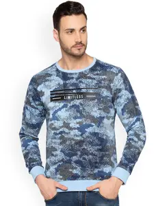Status Quo Men Blue & Grey Printed Sweatshirt