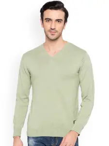 Status Quo Men Olive Green Solid Pullover