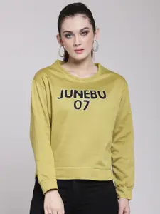 plusS Women Mustard Printed Sweatshirt
