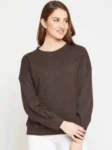 RARE Women Brown Solid Sweatshirt