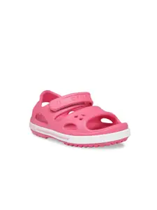 Crocs Crocband II  Girls Pink Solid Synthetic Open Toe Flats