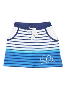 ELLE Girls Blue & White Striped Flared Skirt