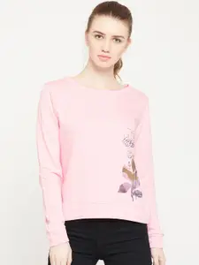 Marie Claire Women Pink Printed Sweatshirt