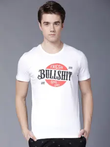 LOCOMOTIVE Men White Printed Round Neck T-shirt