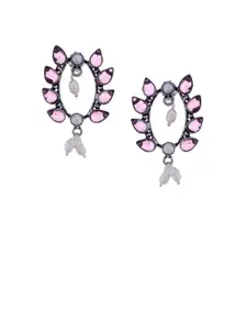 Silvermerc Designs Silver-Plated & Pink Classic Drop Earrings