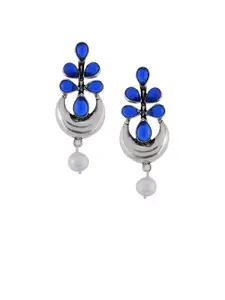 Silvermerc Designs Silver-Plated & Blue Classic Drop Earrings