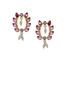 Silvermerc Designs Silver-Plated & Red Oxidised Classic Drop Earrings