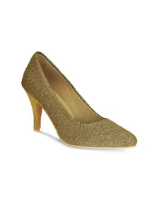 Get Glamr Women Copper-Toned Solid Pumps