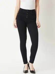 Miss Chase Women Black Skinny Fit High-Rise Clean Look Jeans