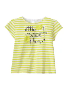 Sera Girls Yellow & White Striped Top