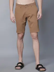 HIGHLANDER Men Khaki Solid Slim Fit Chino Shorts