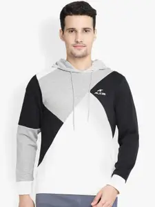 Alcis Black Colourblocked Hooded Sweatshirt
