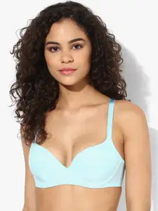 Triumph Aqua Blue 158 Invisible Wired Padded Perfect Support T-Shirt Bra 122I087-4347
