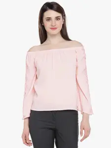 Annabelle by Pantaloons Pink Solid Bardot Top