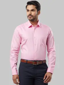 Raymond Men Pink Regular Fit Self Design Formal Shirt